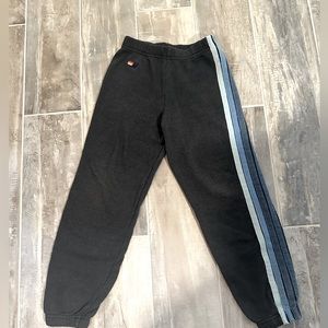 Aviator Nation Kids Charcoal 5-Stripe Sweatpants Sz. 8